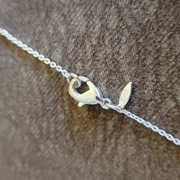 SHB Aqua Rhinestone Open Circle Pendant Chain Necklace - Picture 5 of 5